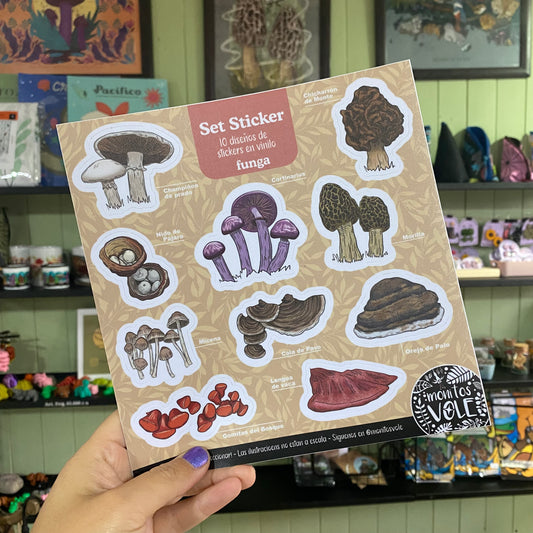 Lámina de Stickers – Funga de la Región de Aysén (naranjo)