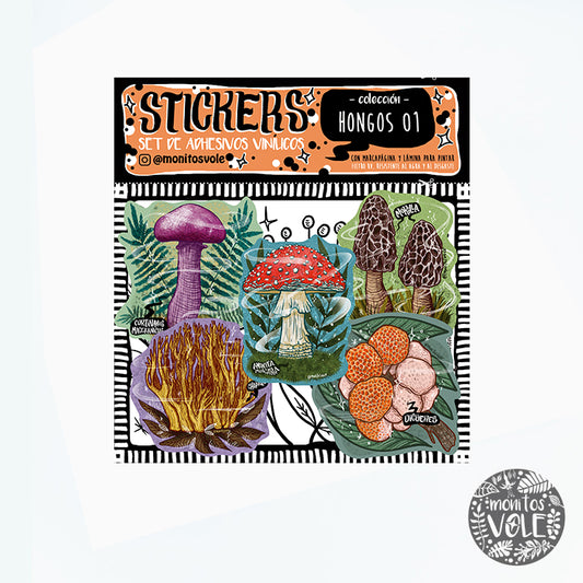 SET STICKER HONGOS 01