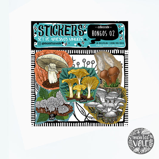 SET STICKERS HONGOS 02