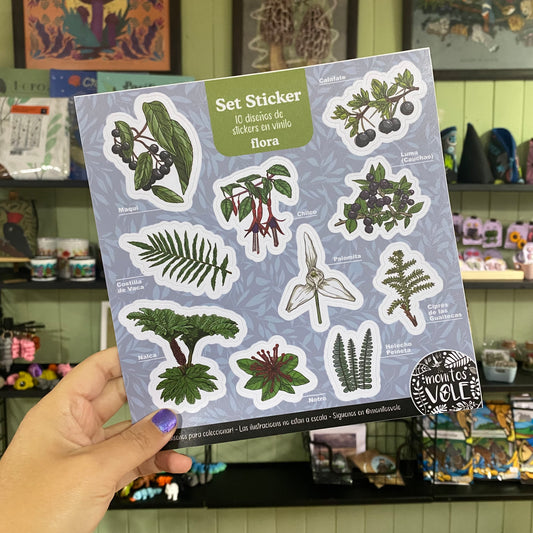 Lámina de Stickers – Flora de la Región de Aysén (celeste)