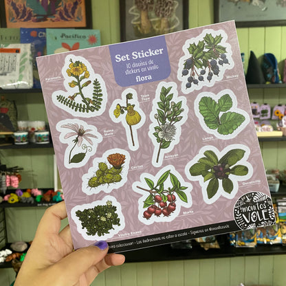 Lámina de Stickers – Flora de la Región de Aysén (violeta)