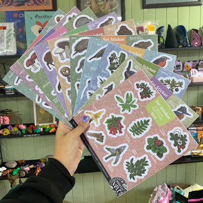 Lámina de Stickers – Fauna de la Región de Aysén (turquesa)