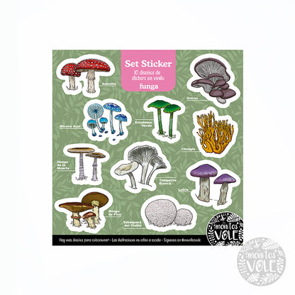 Lámina de Stickers – Funga de la Región de Aysén (verde)