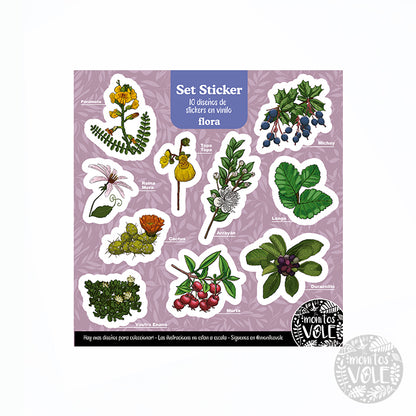 Lámina de Stickers – Flora de la Región de Aysén (violeta)